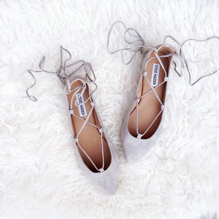 steve madden grey lace up flats