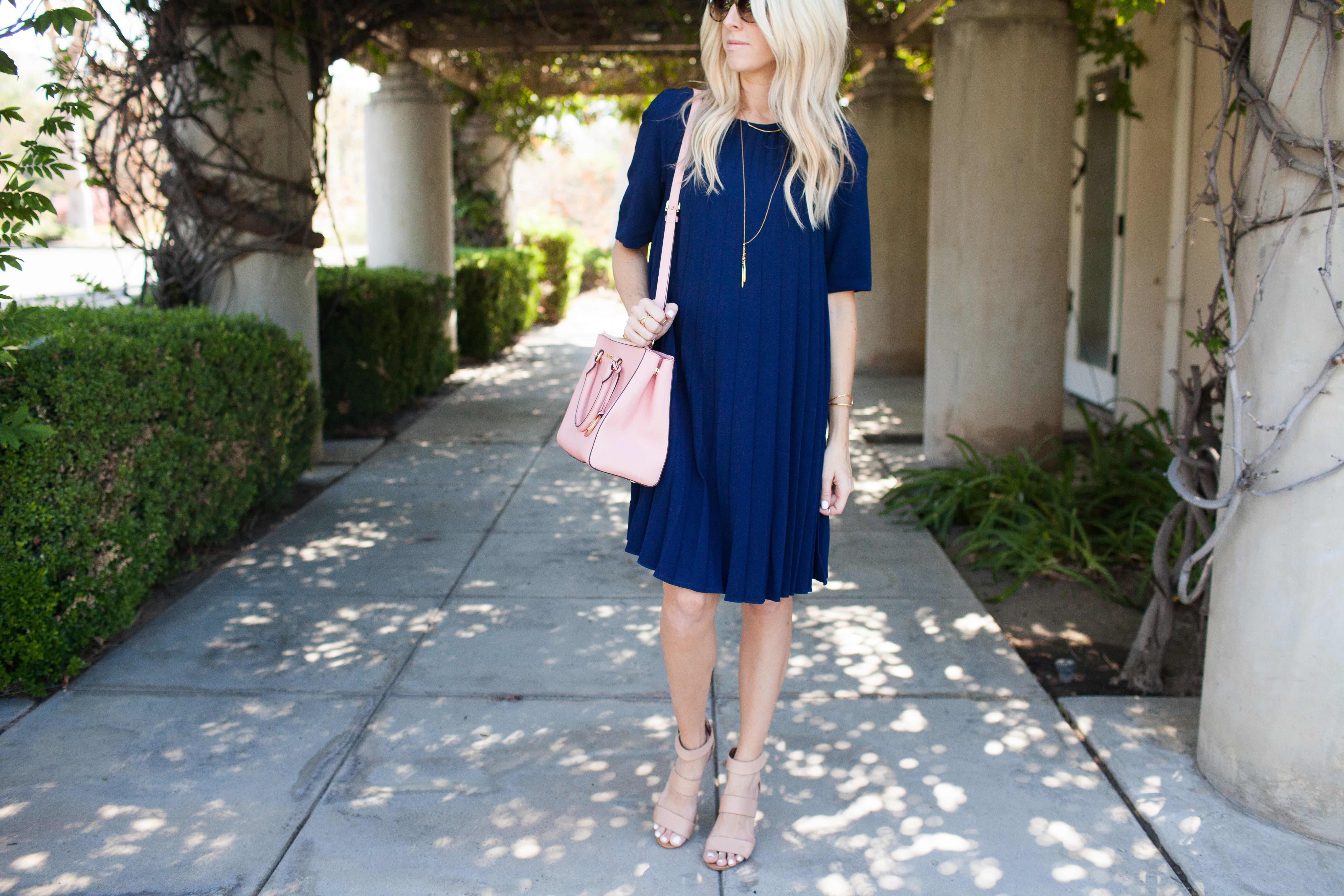 Kailee Wright_Navy Pleated Dress