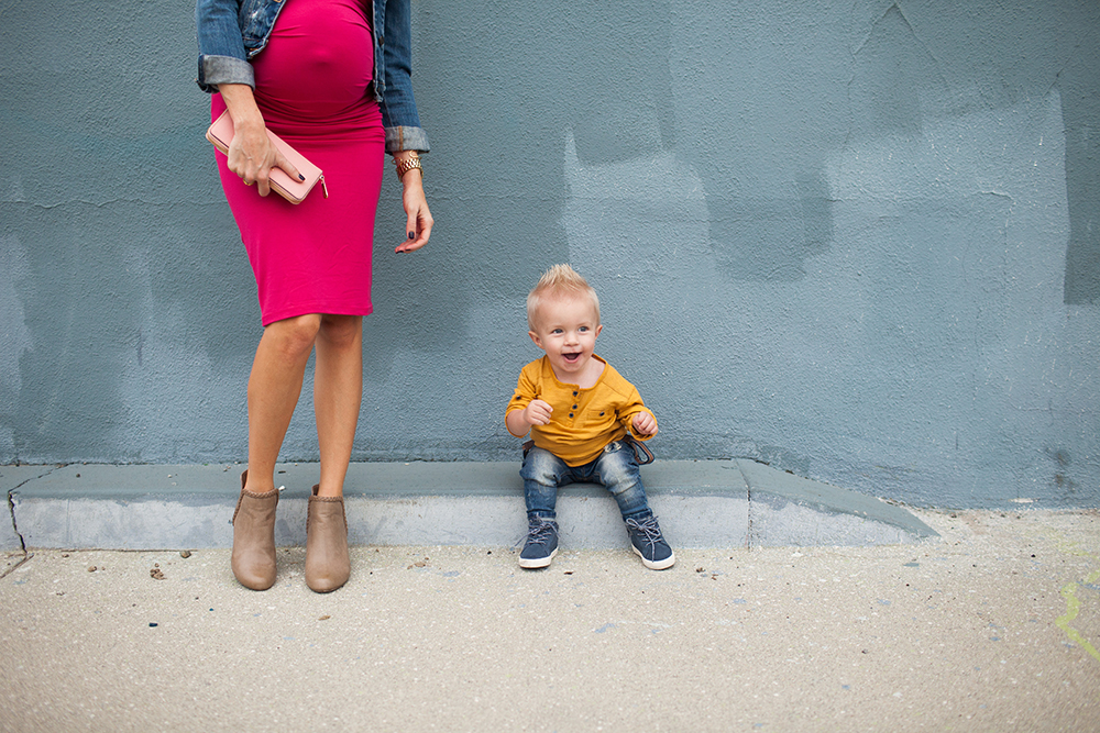 pink-bodycon-dress-denim-jacket