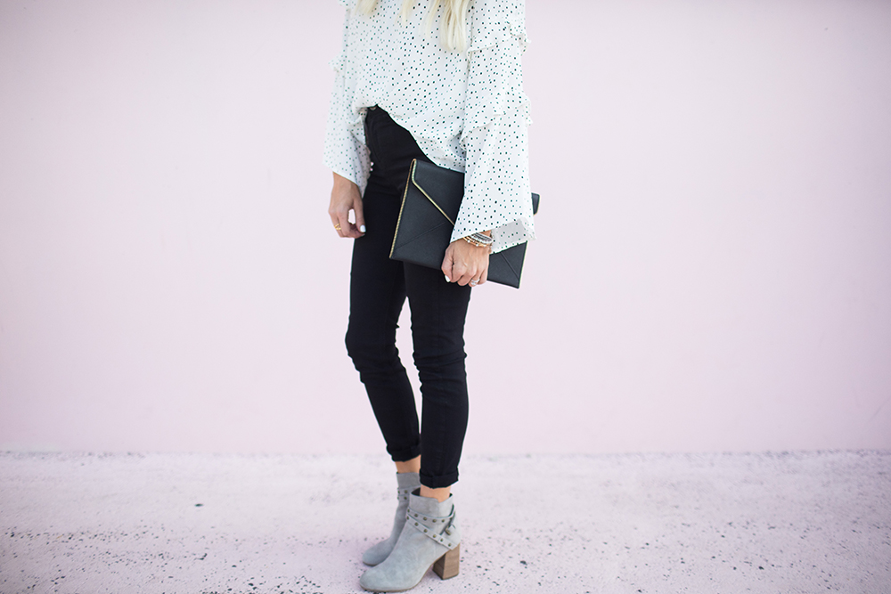 Kailee Wright_Nordstrom Anniversary Sale_White Polka Dot Shirt