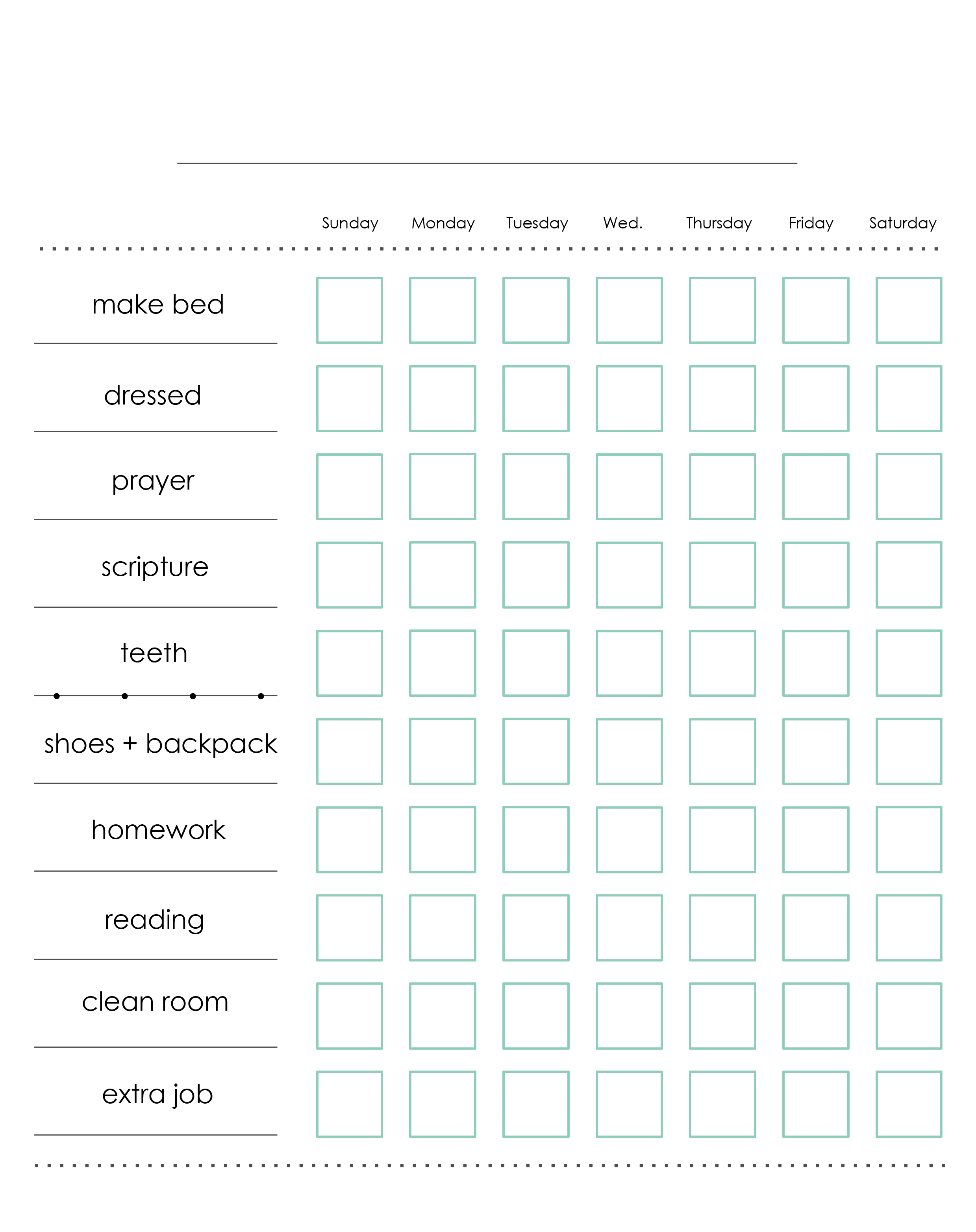 Kailee Wright - Kids Chore Chart