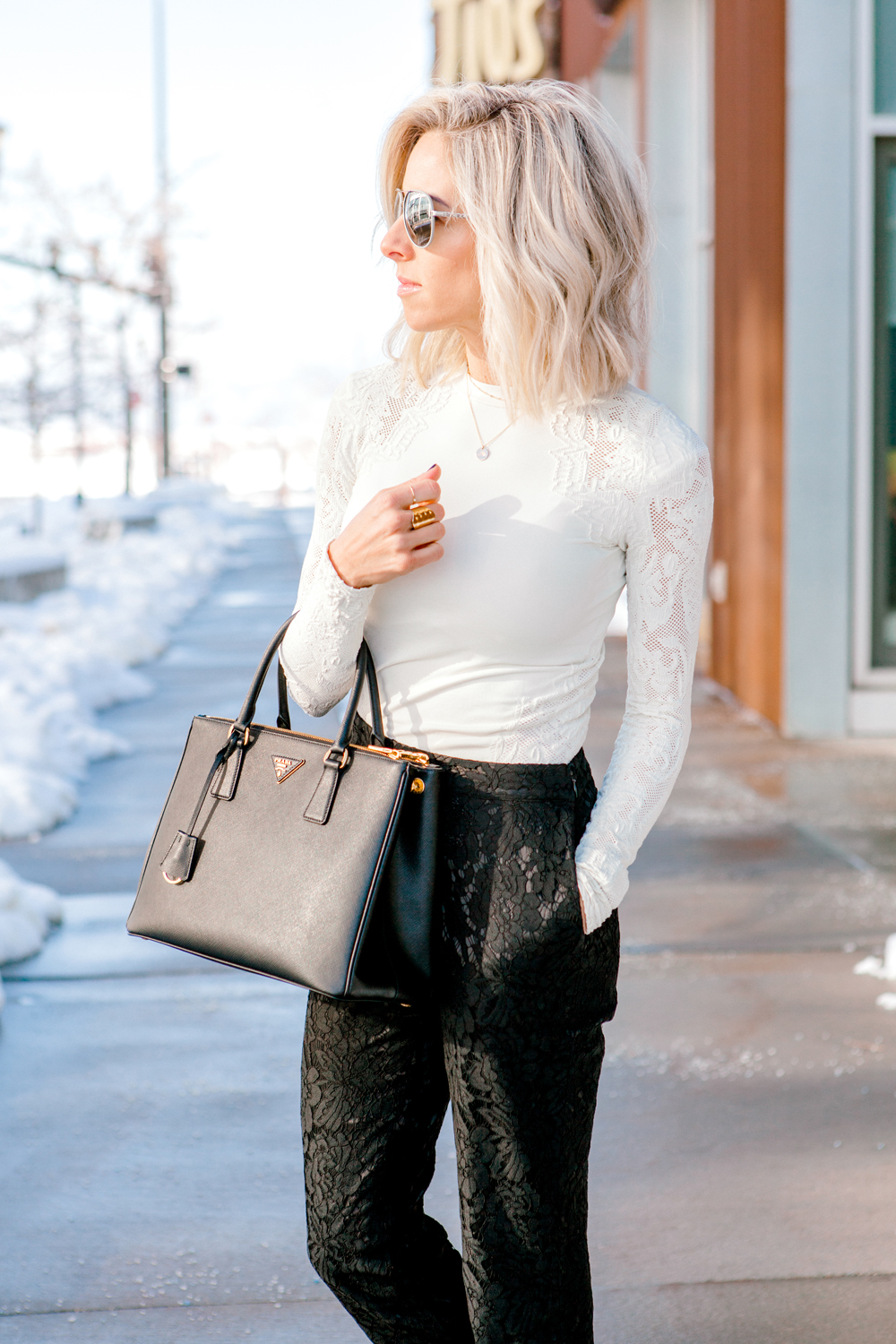 Kailee Wright Holiday lace pants